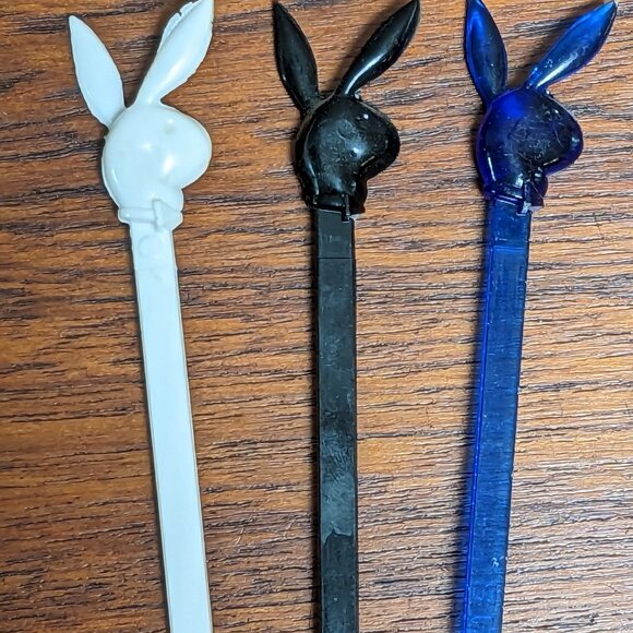 Vintage Playboy Club Cocktail Swizzle Sticks - Lot of 3 - Picture 5 of 6